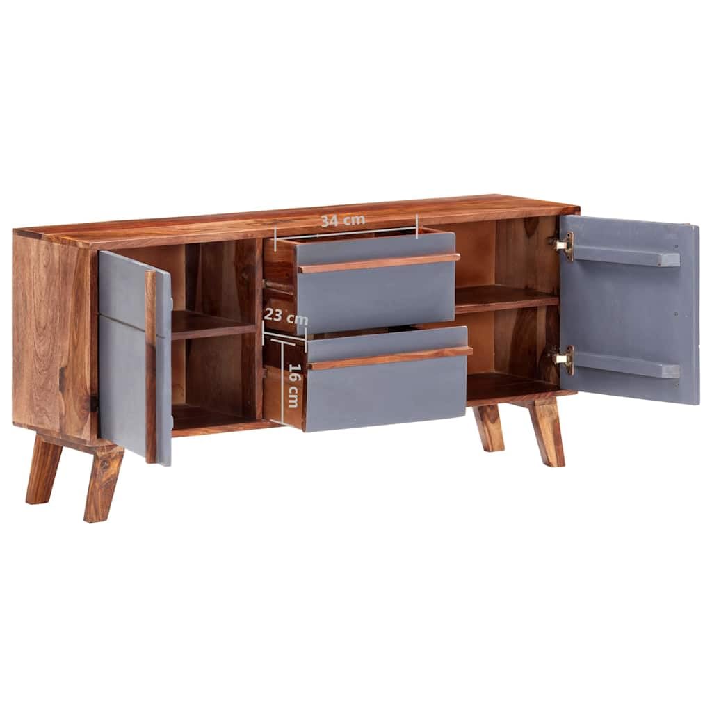 Sideboard Grau 120 x 30 x 55 cm aus Massivholz