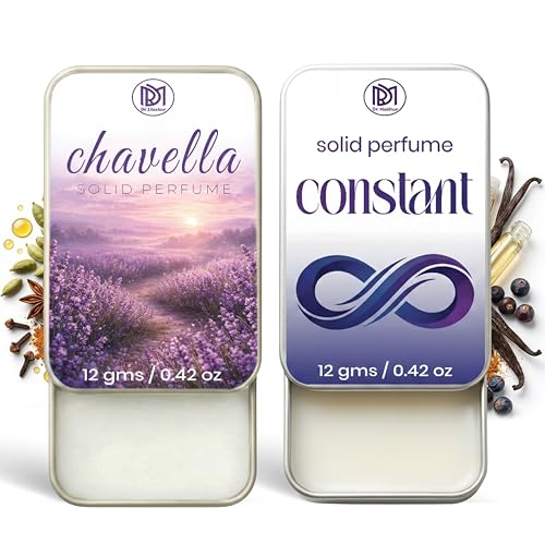 Image of Dr.Mashur Solid Perfume |Chavella&Constant Alcohol Free Wax Perfume Balm, Long Lasting | Pocket Tin 12g, Pack Of 2| Non Greasy Smooth Glide, Travel Friendly Men And Women