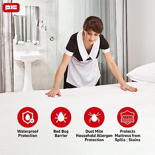 PIC Zippered Vinyl Bed Bug Proof Mattress Protector, Waterproof and Stretchable, Protects Mattress from Allergens, 12” Depth (Queen) by PIC - Image 2