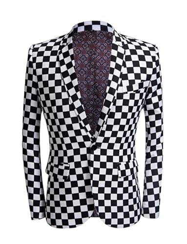 Manteau un bouton homme veste costume carreaux aux finitions soignées