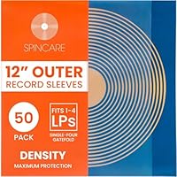 SPINCARE 50x Schallplattenhüllen 12 Zoll mit UV-Schutz | Außenhüllen für LP & Doppelalbum | Stabile Polyethylen Schutzhüllen für Vinyl | Archivfeste Schallplatten-Schutzhüllen