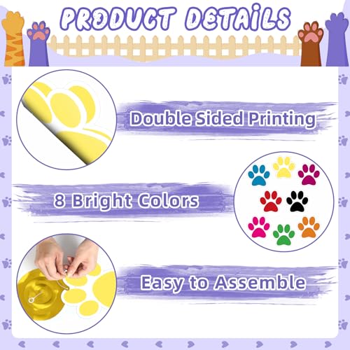 Image of Weecent 24 Pcs Dog Paw Prints Themed Party Hanging Swirl 8 Colors Puppy Birthday Decorations Banners Paw Prints Ceiling Streamers for Pets Birthday Party Favors Supplies