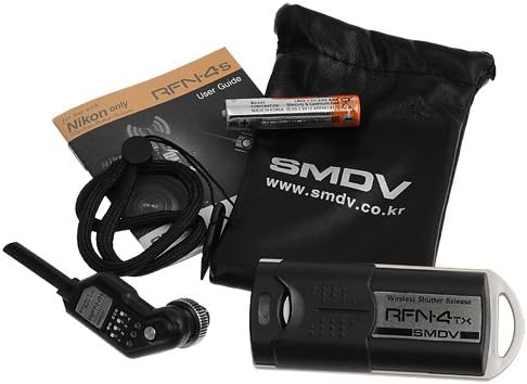 SMDV RFN-4s Slim Wireless Remote Shutter Cable Release, Transmitter, and Receiver Kit for Nikon Camera for Nikon D800, D800e, D4, D3, D2, D1, D300, D300s, and D200 (Replaces Nikon Cable MC-30)