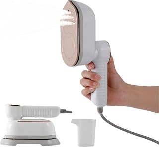 Handheld Steamer for Clothes, 20-Second Fast Heating, 180° Rotating Handle, Anti-Scald Design - Portable Travel Steamer for Wrinkles, Mini Garment Steamer (White)