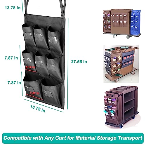Image of Replacement Janitorial Bag, Waterproof Thickened Commercial 8-Pocket Housekeeping Organizer, Fits Any Cart for Material Storage Transport