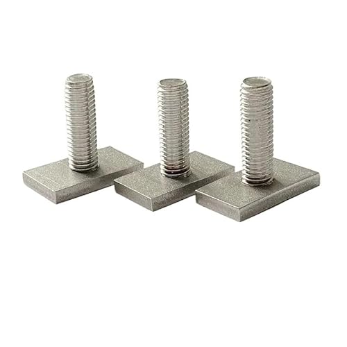 5Pcs Stainless Steel T-Slot Chute Rail Track T Shape Type Rectangle Hammer Head Bolt Screw M6 M8 Hardware Tools Supplies(B6-5pcs