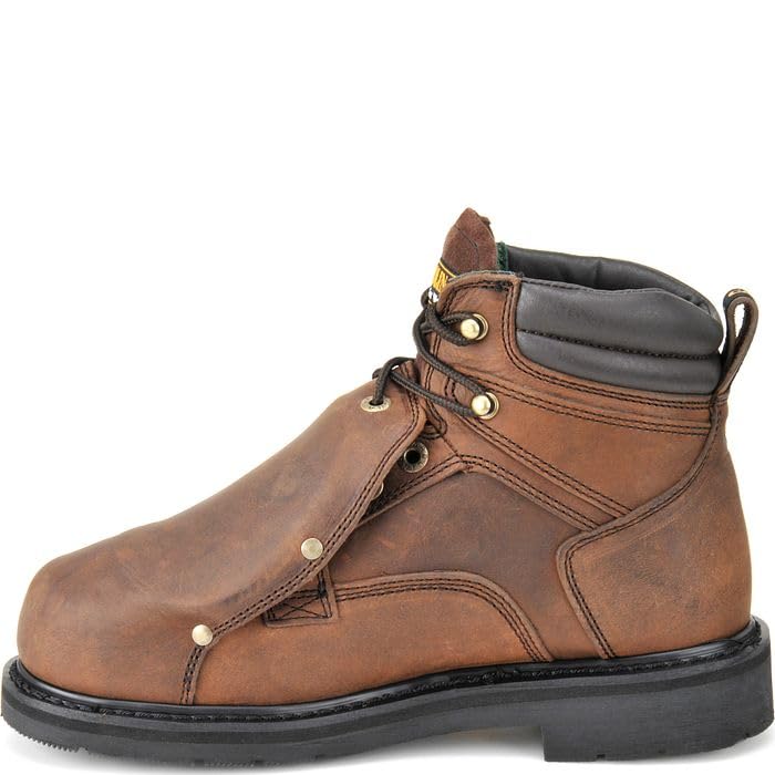 Image of Carolina Metpro 6 inch Wide Steel Toe External Met Guard Men's Work Boot, EH Protection, Heat Resistant Sole, Leather, Steel Shank, Medium Brown - 14 2E