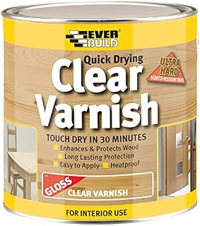 Everbuild Quick Drying Clear Varnish, Gloss Finish, 250 ml
