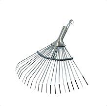 Rekord Laubbesen aus Metall mit 22 Zinken verstellbare Arbeitsbreite 28,5 bis 47 cm - ohne Stiel, Laubrechen, Fächerbesen, Laubharke, Laubfeger, Laubbesen, Gartenwerkzeug