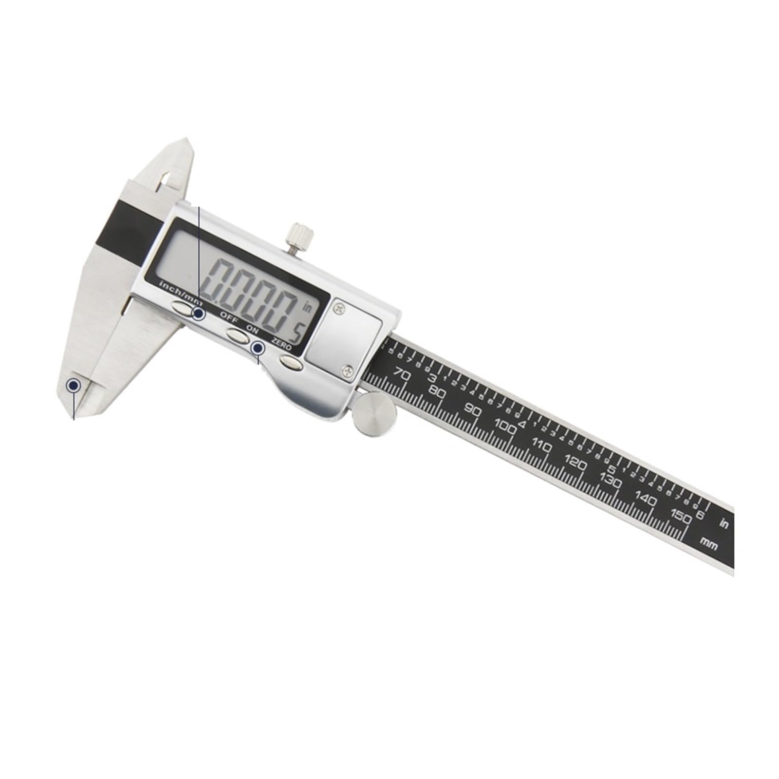 BDAYEK Vernier calipers Light Caliper With Night Display Digital Metal Stainless Steel MaterialGauge Depth Measuring Tools 0-150mm/6In(Quality Caliper)