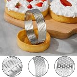 EJRUP 6 sztuk z mikroperforowanym pierścieniem do ciasta, mikroperforowany pierścień do ciasta, perforowany pierścień do ciasta ciasta mini babeczki do pizzy, 6 cm