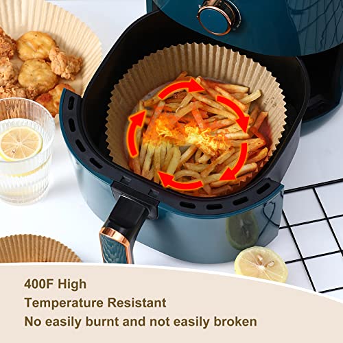 Air Fryer Liners,Air Fryer Liners Disposable,200 Pieces Round Air Fryer Baking Paper Oil-Proof,Waterproof, Non-Stick Basket Liner For Baking Microwave Oven,Air Fryer Use (7.8 * 6.3 * 1.8In) #TOP2
