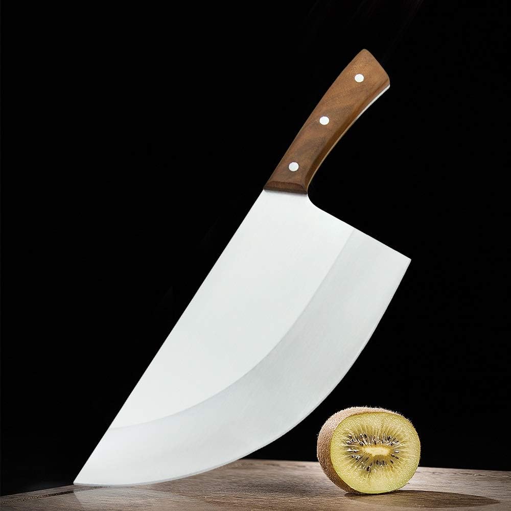 Meat Cleaver,Cleaver Knife, Slaughter Chef Knife 10 Inch Kitchen Chopping Knives 4Cr13 Stainless Steel Slice Knife Full Tang Cleaver Butcher Knives