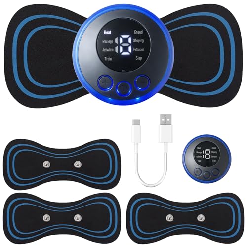Wireless Tens Machine for Pain Relief, Wireless Tens Machine, Nerve Muscle Stimulator for Pain Relie, with 8 Adjustable Modes, 19 Level Intensity and 3 Pads, for Back, Neck, Shoulder, Knee, Body
