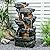 6-Tier Cascading Rock Water Fountain Outdoor Resin Stone Imitation Waterfall with LED Lights, Indoor/Outdoor Decor for Garden, Patio, Backyard, Porch and Home Art Decor