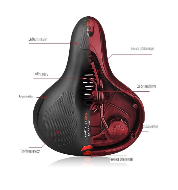 Fahrradsattel Cloud Comfort Pro Max Sattel - Endlich Schmerzfrei Radfahren Bequem Weich Memory
