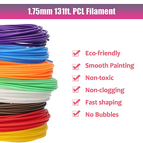 Queenser Recargas de filamento de caneta 3D 8 cores PCL de 1,75 mm Filamentos de impressão 3D de cad