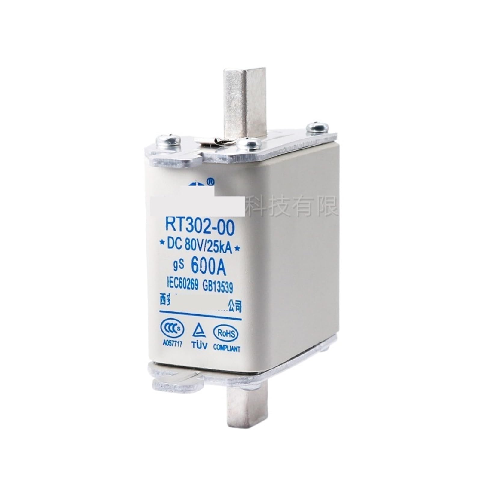 Fusible RT302-00-160A de accion rapida y 80V para cuadros de distribucion en corriente continua