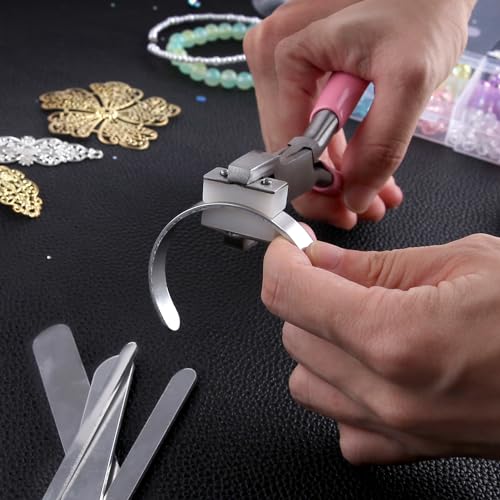 LEONTOOL Alicate de dobra de pulseira com 9 peças de alumínio em branco kit de fabricação de pulseir
