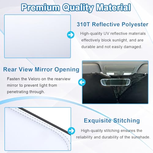 Image of Premium Car Windshield Sun Shade for 2018-2022 Honda Accord Front Window Sun Visor Reflector 310T Thickened Blocks UV Rays Foldable Sunshade Car Interior Protection Accessories