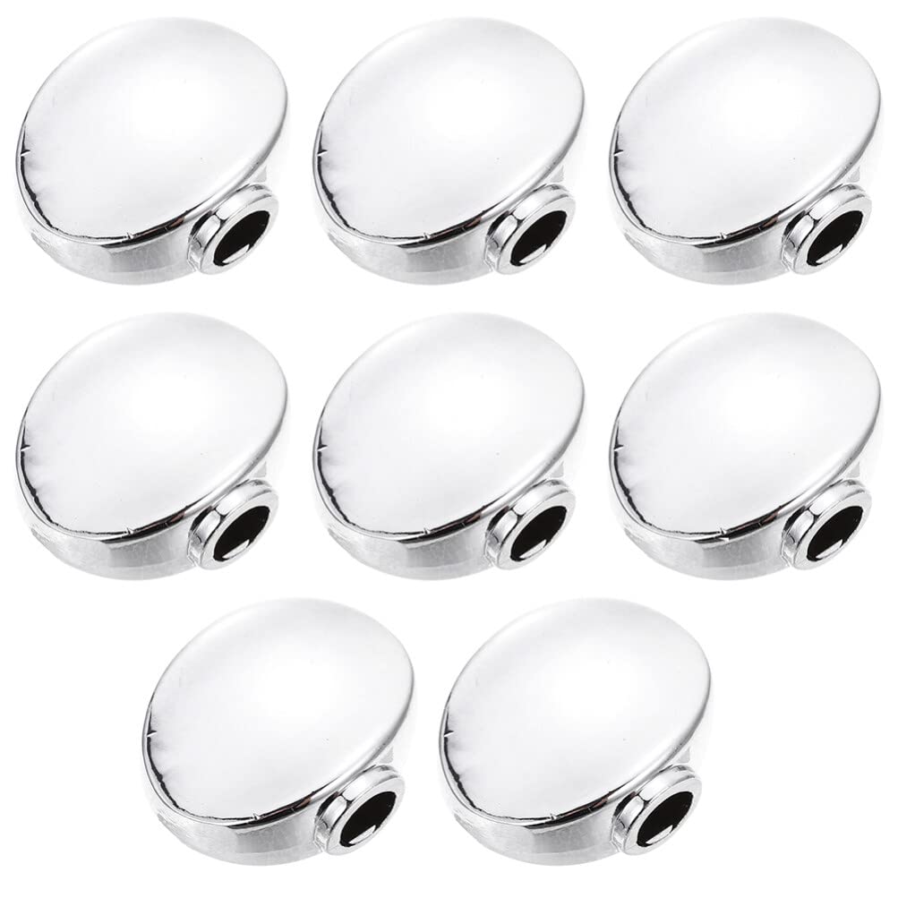 SUPVOX Bass Guitar 8pcs Metal Small Oval Shape Guitar Tuning Peg Keys Tuners Machine Heads Replacement Buttons Tip Knobs Handle for Folk Electric and Acoustic Guitar Silver Guitar Tuner