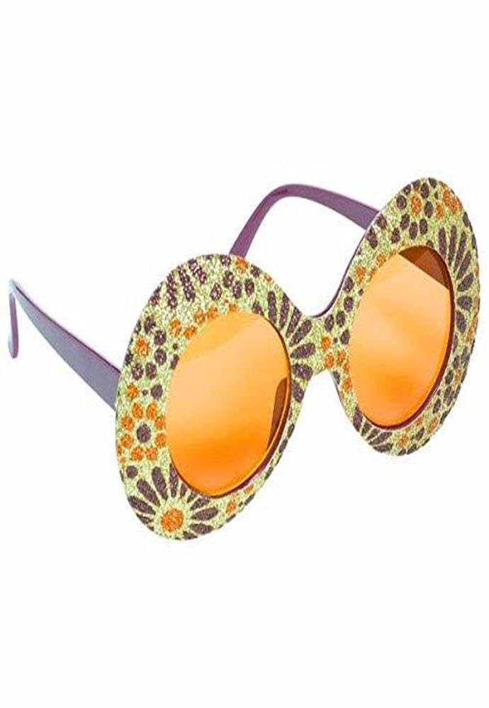 amscanamscan Fashionably Fun Party Feeling Groovy Funshades Accessory, Plastic, Pack of 4 Accessories, Gold/Purple
