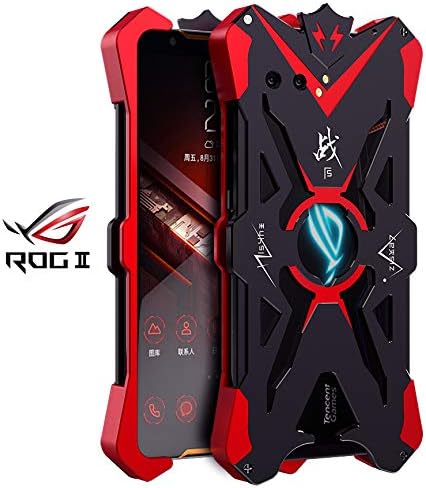 HATA ASUS ROG Phone II ZS660KL Metal Case, ASUS ROG Phone2 ZS660KL Armor Aluminum Alloy Metal Bumper Hollow Rugged Shockproof Anti-Drop Sturdy Cool Metal Cover for ASUS ROG Phone2 6.59 inch(Black)