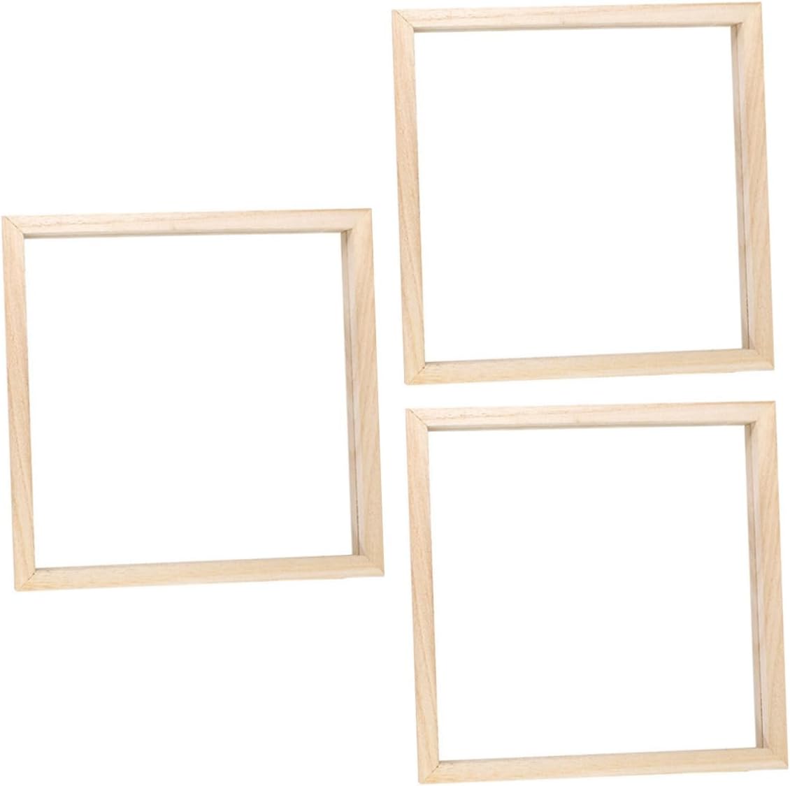 FUOYLOO 3pcs Wooden Acrylic Glass Picture Frames for Children, Beige
