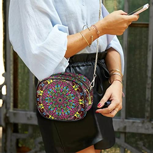 Sangle en cuir et imprimé géométrique : l'élégance du mini sac à main simple - 4