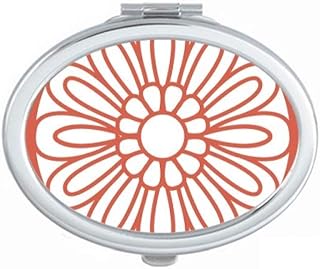 China Chinese Red Flower Traditional Pattern Mirror Portable Fold Hand Makeup Double Side Glasses