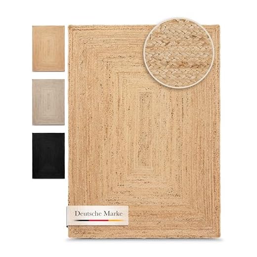 CarpetFine Tapis Jute Nele Couleur Naturelle Beige 40x60 cm tissé à la Main en Jute | Tapis Naturel Moderne Uni en Tapis tissé Plat de Style Boho pour Le Salon et la Chambre à Coucher
