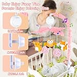 Baby Crib Mobile with Music and Lights, Mobile for Crib with Remote Control, Rotation, Starlight Projection, Crib Toys for Babies Boys Girls(Pink) - Image 5