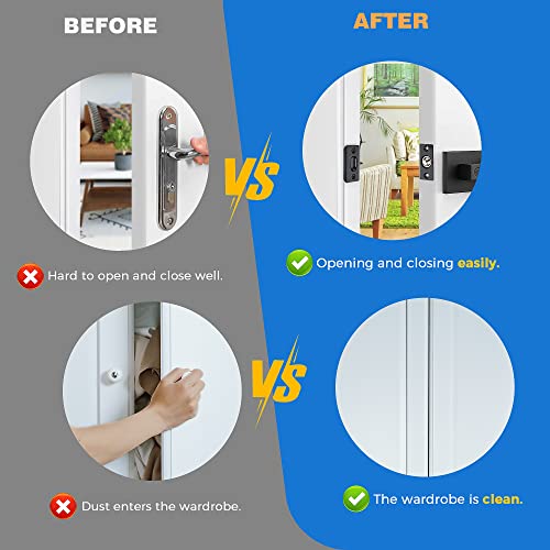 Ravinte Hardware Closet Door Ball Catch, Door Ball Catches For Interior Doors, Dual Adjustable Ball Bearing Catch With Stainless Steel Strike Plate, Invisible Strong Drive In Ball Latch, Silver 4 Pack #TOP2