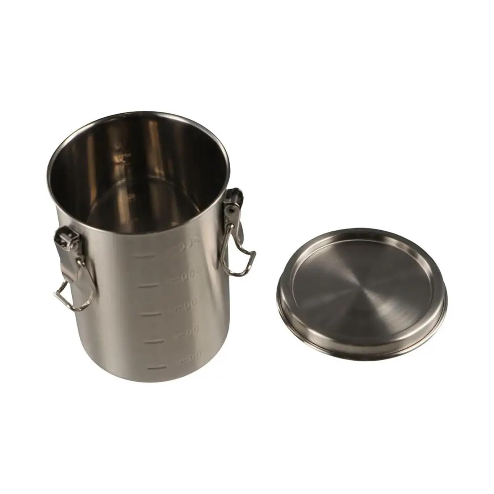 Aufbewahrungsbehälter aus 304 Edelstahl, 520/1000/1600/2500ml | Auslaufsichere Getreidebox, luftdichter Behälter mit Skala, silber, 1pc(1600ml)