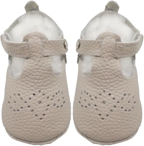 Pitta-Patta Soft Genuine Leather Baby Shoes - Baby Doll Brogue (Size 3-12-18 Months, Sand)