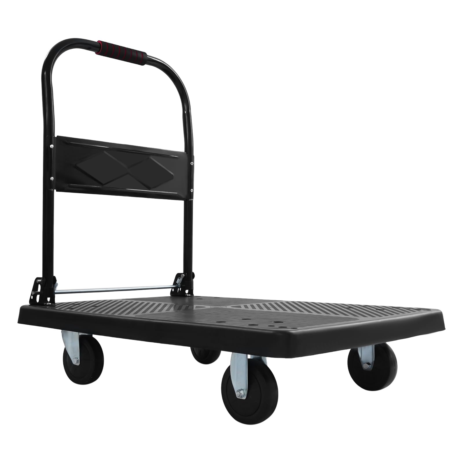 Transportwagen 400kg, Klappbar Plattformwagen Industrie Handwagen mit 4 Universal-Räder & Bremsen, Antirutsch-Beschichtung, Transport Wagen Trolley kann für Gepäck, Einkaufen