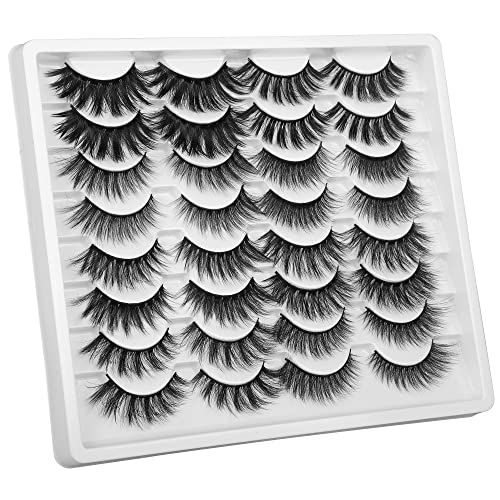 FANXITON 8 Styles Mixed False Eyelashes Fluffy Natural Fake Lashes 3D Volume Faux Mink Lashes Pack 16 Pairs