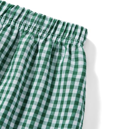 Image of Y2k Plaid Shorts Cute Baggy Ginghem Boxer Shorts for Women Checked Lounge Pajama Bottom Preppy Sleep Pj Shorts