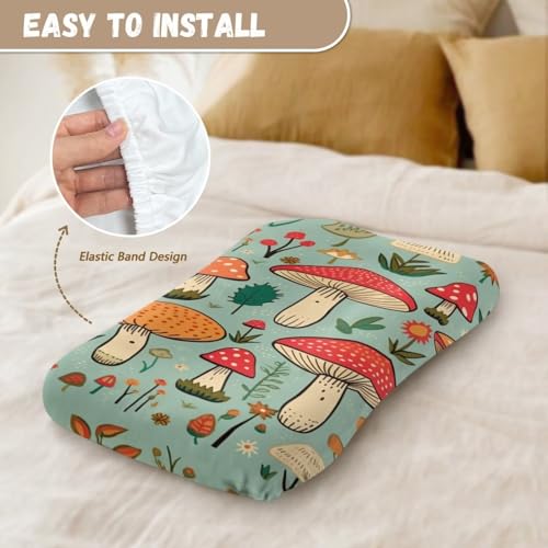Image of ZOUTAIRONG Mushroom FlowerSoft Bassinet Sheets Dinosaur Comfy Polyester Cradle Sheets for Baby Boys Girls Universal Fit for Most Cradle and Bassinet Mattress Blue