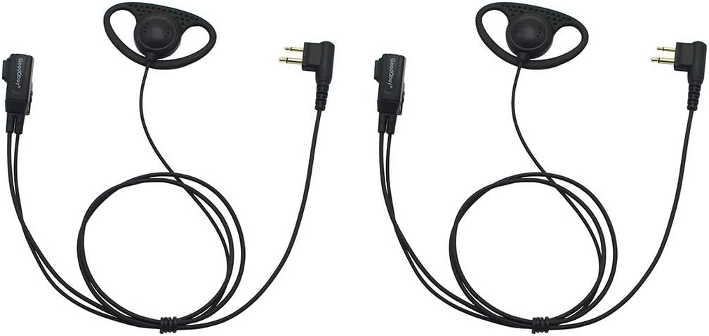 Auricular con clip en forma de D PTT con micrófono compatible con radio bidireccional Motorola CLS1410 RMM2050 GP300 CP200 PR400 CLS1110 (2 piezas)
