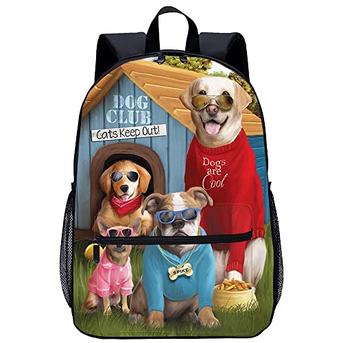 Sacs d'école pour enfants et hommes avec motif chien et impression 3D tendance