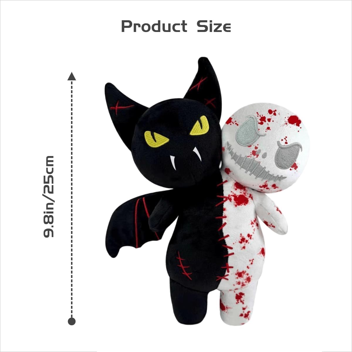 Horror Reversible Glow Plush Creepy Stuffed Animal Toy Scary Vampire & Ghost Buddy Doll for Kids & Game Fans Great Gift for Birthday Halloween Christmas Party