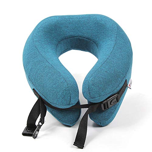 CompuClever Almohada de Viaje, Almohada Soporte de Cuello de Espuma de Memoria con Funda Lavable, Almohada de Cuello Ligero, Ideal para Airplan, Coche, Tren y hogar