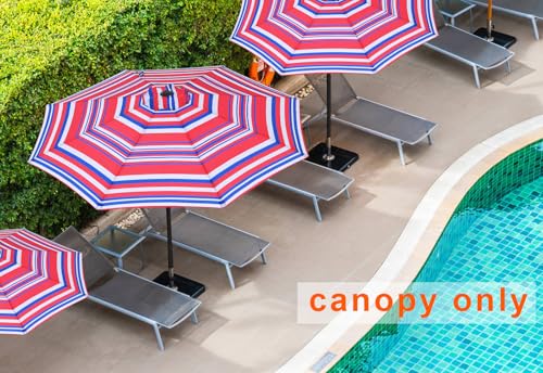 Image of MASTERCANOPY Patio Umbrella 9 ft Replacement Canopy for 8 Ribs-Navy and Red Stripes Canopy Only