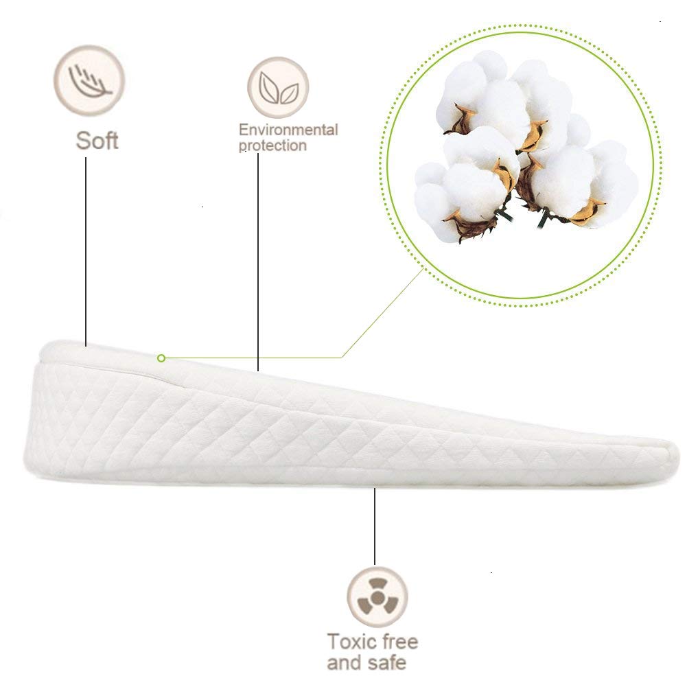 Baby Crib Wedge, Memory Foam Sleeping Wedge Nursery Pillow Infant Sleep Positioner Baby Crib