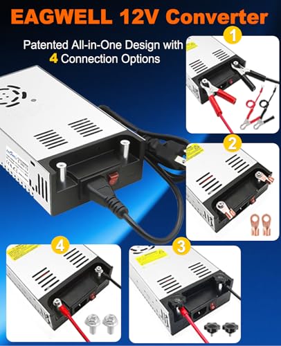 Image of EAGWELL 110V to 12V Converter 12V Power Supply 360W 30A | New Version Universal Switching DC Power Supply for RV, Pump, LED Strip, LCD Monitor,3D Printer,CCTV,Computer Project