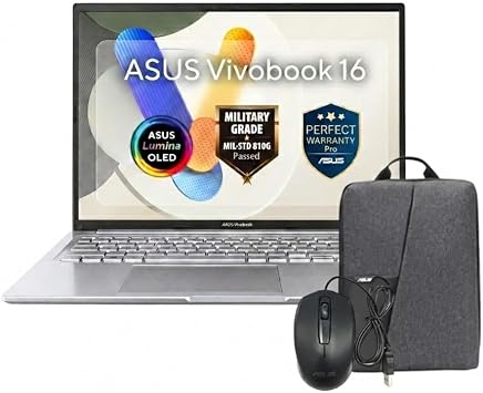 اسس لابتوب فيفو بوك 16 [X1605VA-OACH565W] انتل i5-13420H / DDR4 16GB / SSD 1TB / بطاقة رسومات انتل UHD / FHD OLED 16 انش / ويندوز 11 / شنطة ظهر + ماوس ضوئي سلكي (USB)/ ضمان مثالي لمدة عام
