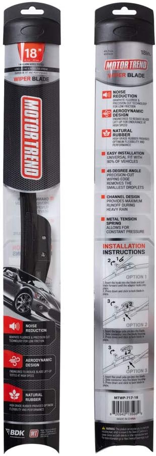 Motor Trend FlexBlade Premium Wiper Blade – 2 Pack Front Windshield Wipers Advanced Beam Blade Design 50% Longer Life for Crystal Clear, Spotless, Streak-Free Windshields (24 + 24 Inch)