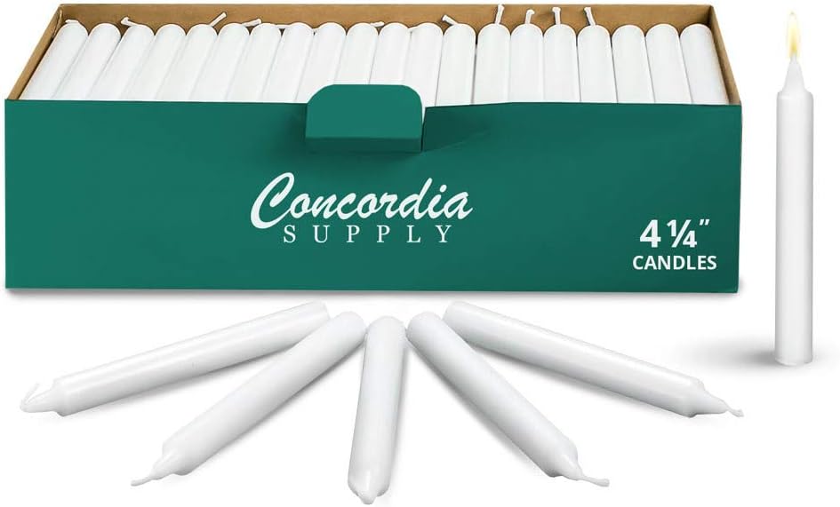 Concordia SupplyCandlelight Service Vigil Candles 4.25" x 1/2", Box of 250