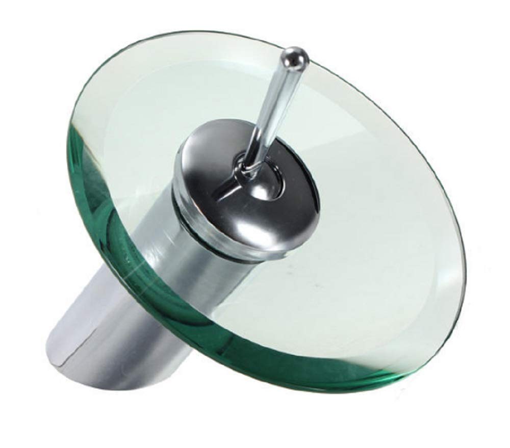 Rubinetto miscelatore rotondo in vetro effetto cascata acqua lavabo bagno acciaio lucido 812/11 lavandino arredamento interno casa design